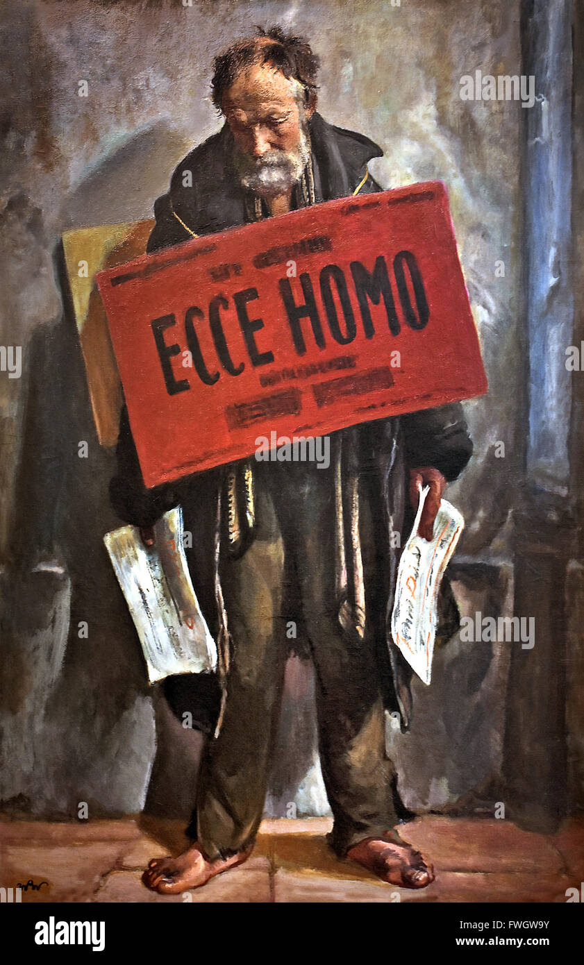 ECCE Homo 1934 Wojciech Weiss 1875 – 1950 peintre et dessinateur polonais du mouvement de la jeunesse polonaise. ECCE homo, (latin pour 'voici l'Homme), expression prononcée par, Ponce Pilate, au procès du Christ, Banque D'Images