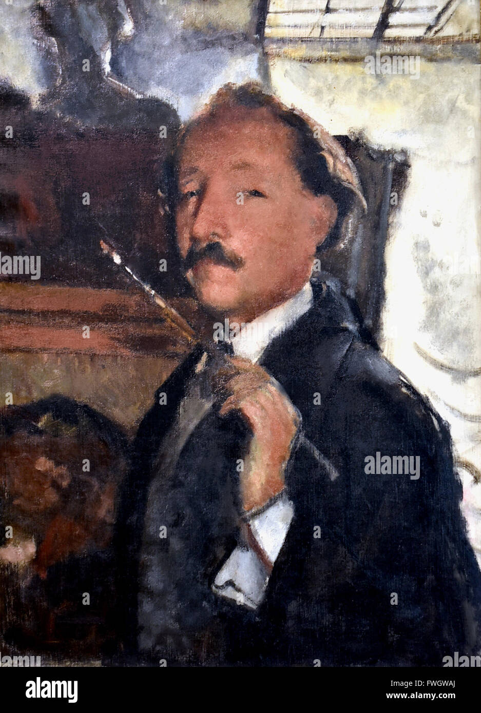 Self Portrait 1925 Wojciech Weiss 1875 - 1950 peintre et dessinateur polonais de la Jeune Pologne mouvement. Banque D'Images Self Portrait 1925 Wojciech Weiss 1875 - 1950 peintre et dessinateur polonais de la Jeune Pologne mouvement. Banque D'Images