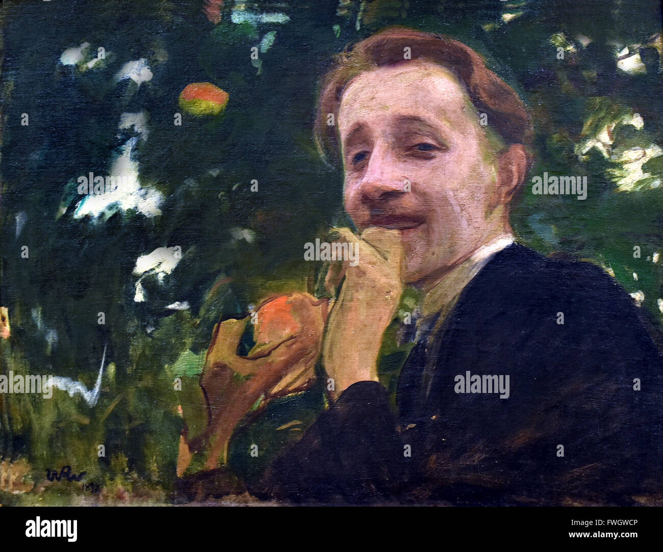 Self Portrait avec un identifiant Apple 1897 Wojciech Weiss 1875 - 1950 peintre et dessinateur polonais de la Jeune Pologne mouvement. Banque D'Images Self Portrait avec un identifiant Apple 1897 Wojciech Weiss 1875 - 1950 peintre et dessinateur polonais de la Jeune Pologne mouvement. Banque D'Images
