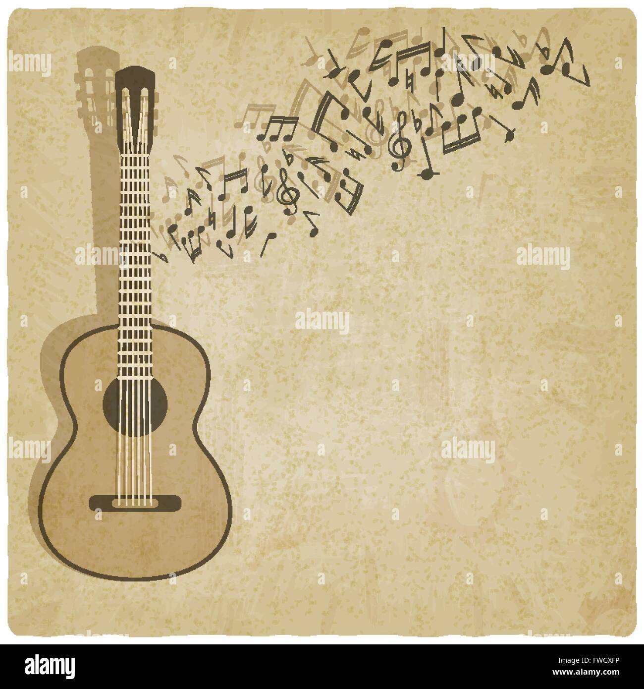 La musique de fond de guitare vintage - vector illustration EPS 10 Image  Vectorielle Stock - Alamy