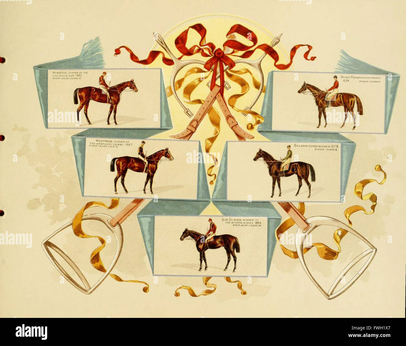 Album de célébré les chevaux américains et anglais d'exécution (8) Plaque Banque D'Images