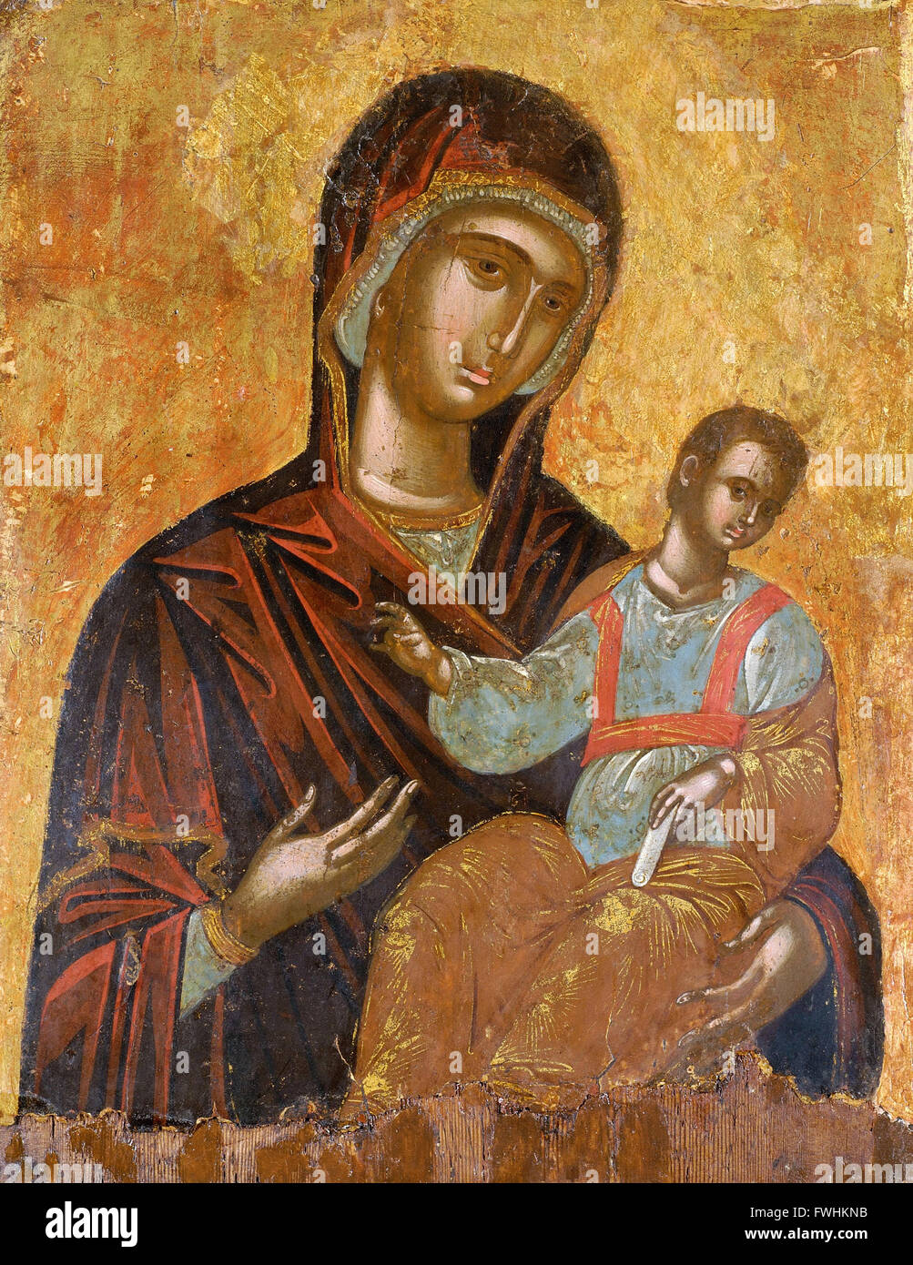 Atelier de Crète - La Vierge Hodiguitria - Musée Benaki de la civilisation grecque Banque D'Images
