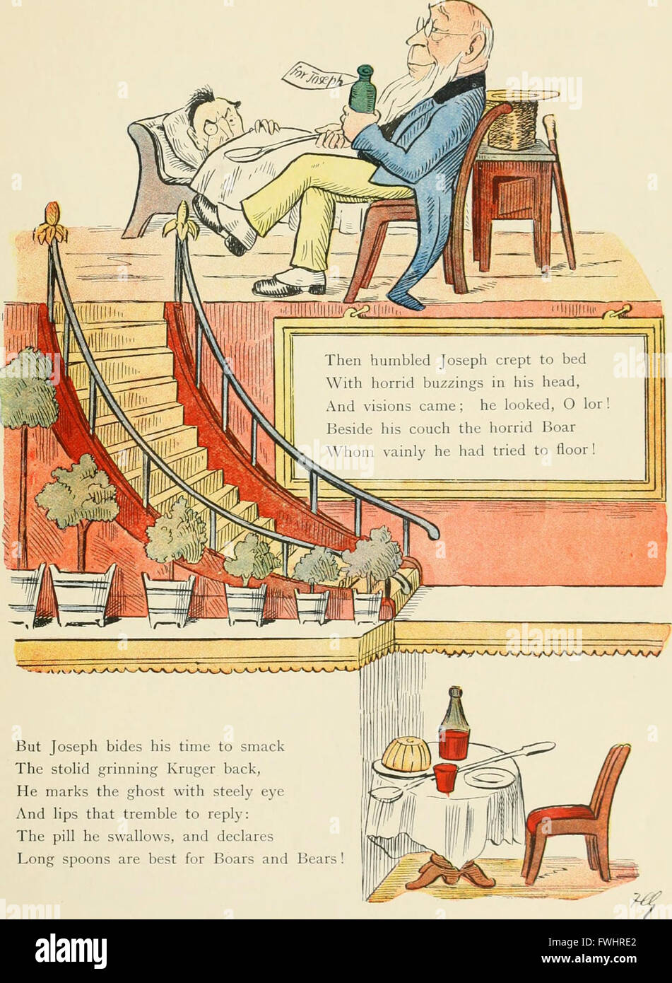 Cette version de 1899 de 'Struwwelpeter' inclut des thèmes politiques, en utilisant les leçons morales de l'original pour aborder les questions politiques et le comportement social à travers des histoires satiriques. Banque D'Images