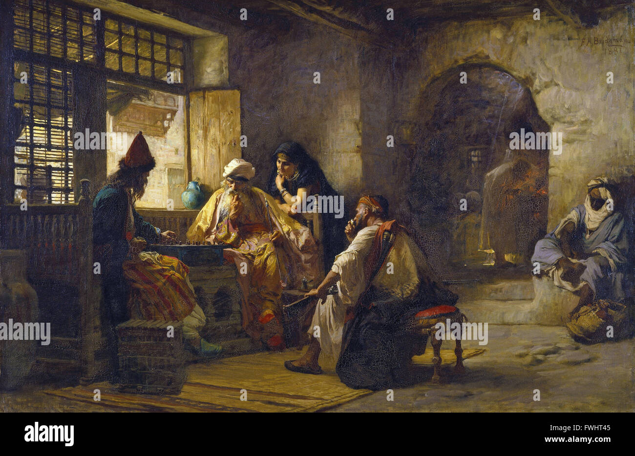 Frederick Arthur Bridgman - un jeu intéressant - Brooklyn Museum Banque D'Images