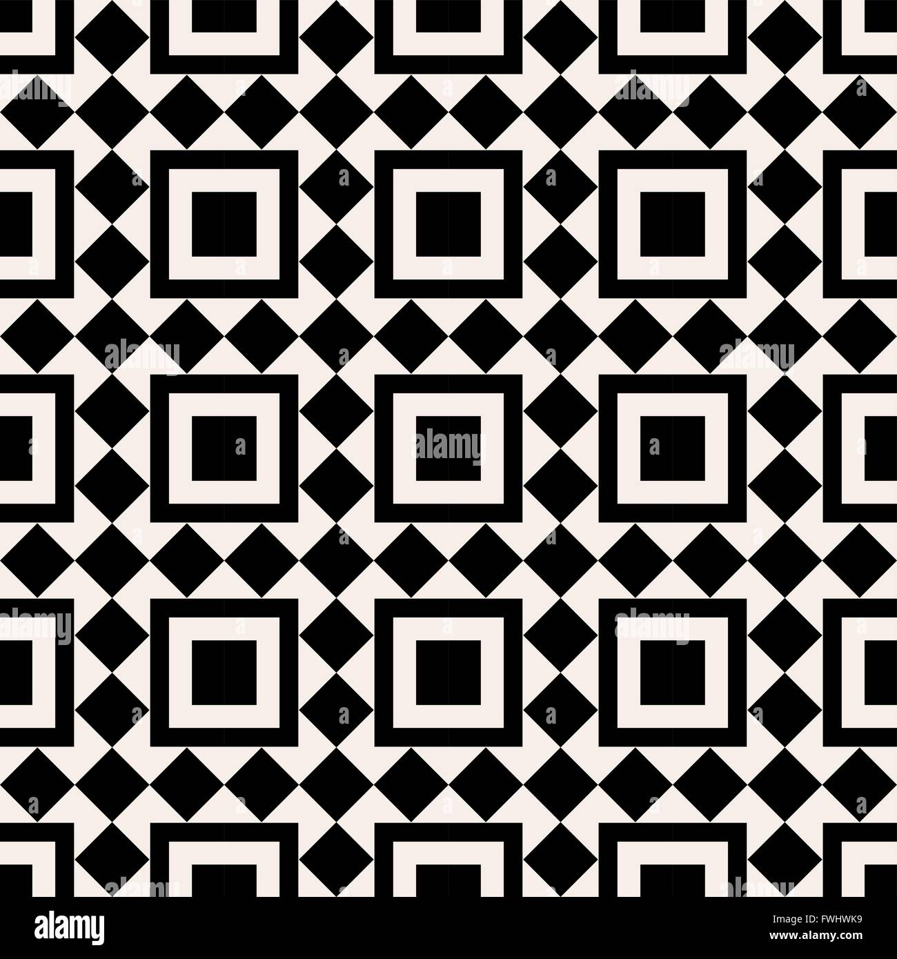 Abstrait noir et blanc motif transparente faite de formes géométriques monochromes rétro. Vecteur EPS10. Illustration de Vecteur