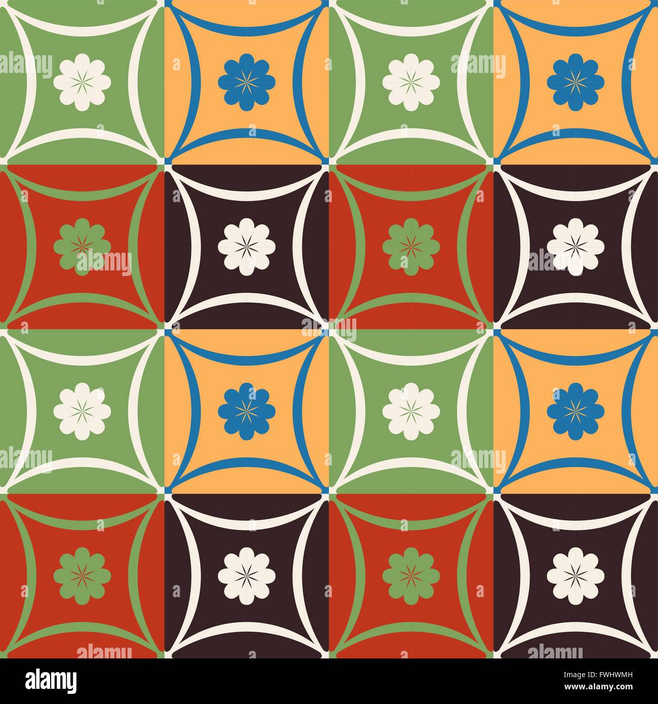 Transparente avec motif floral vintage décoration couleur et des formes géométriques. Vecteur EPS10. Illustration de Vecteur