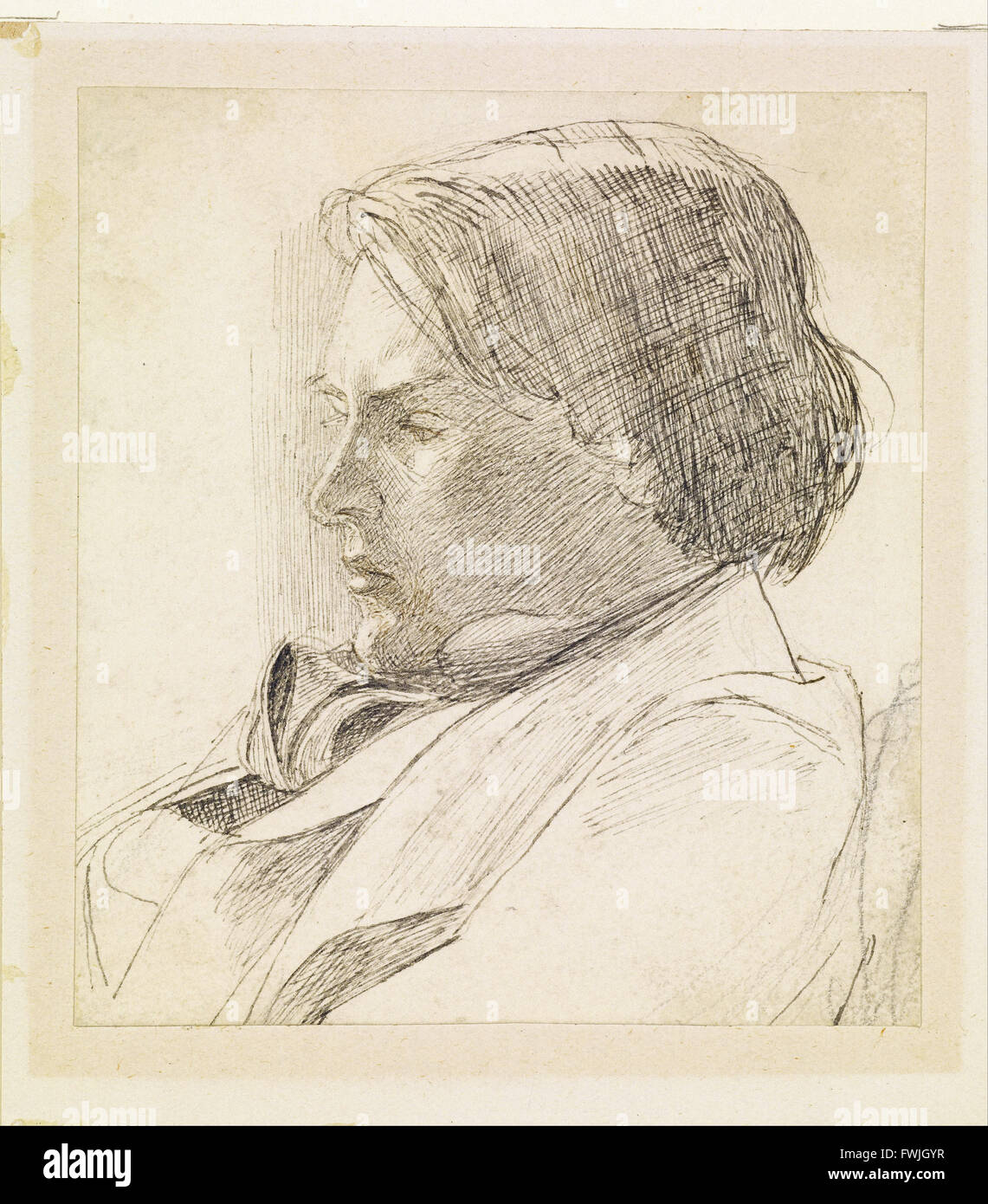 Dante Gabriel Rossetti - Portrait d'un jeune homme - Birmingham Museum and Art Gallery Banque D'Images
