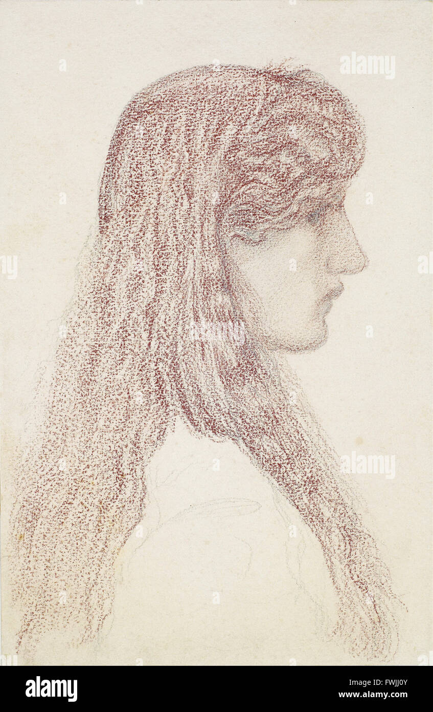 Edward Burne-Jones - Maria Zambaco - Étude de profil - Birmingham Museum and Art Gallery Banque D'Images
