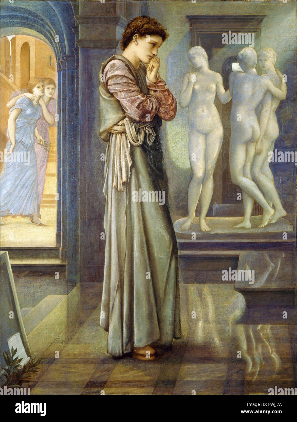 Edward Burne-Jones - Pygmalion et l'image - Le coeur désire - Birmingham Museum and Art Gallery Banque D'Images