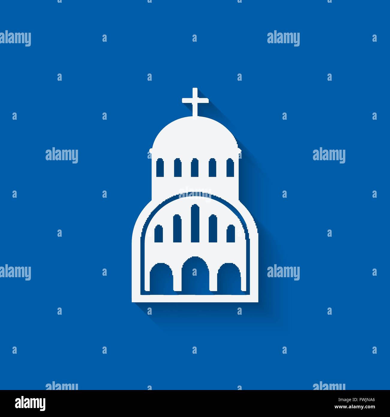 Symbole de l'Église grecque sur fond bleu. Illustration 10 Illustration de Vecteur