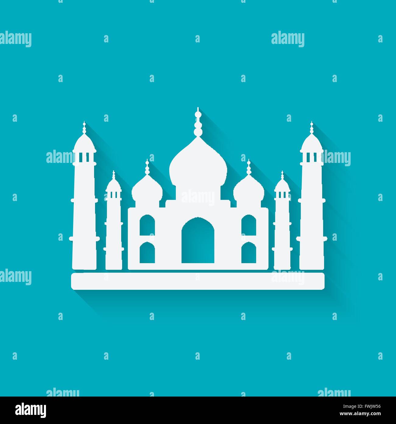 Taj Mahal sur fond bleu. Illustration 10 Illustration de Vecteur