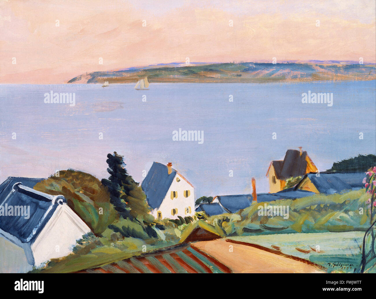Fujishima Takeji - Vue lointaine d'Awajishima - Bridgestone Museum of Art, Ishibashi Foundation Banque D'Images Fujishima Takeji - Vue lointaine d'Awajishima - Bridgestone Museum of Art, Ishibashi Foundation Banque D'Images