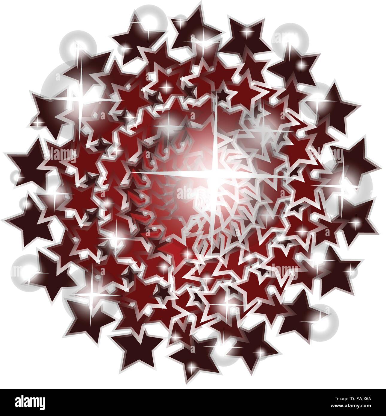 Rouge brillant et brillant et bordeaux avec des paillettes parure star Illustration de Vecteur