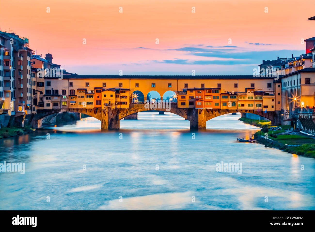 Le Ponte Vecchio à Florence, Italie. Banque D'Images