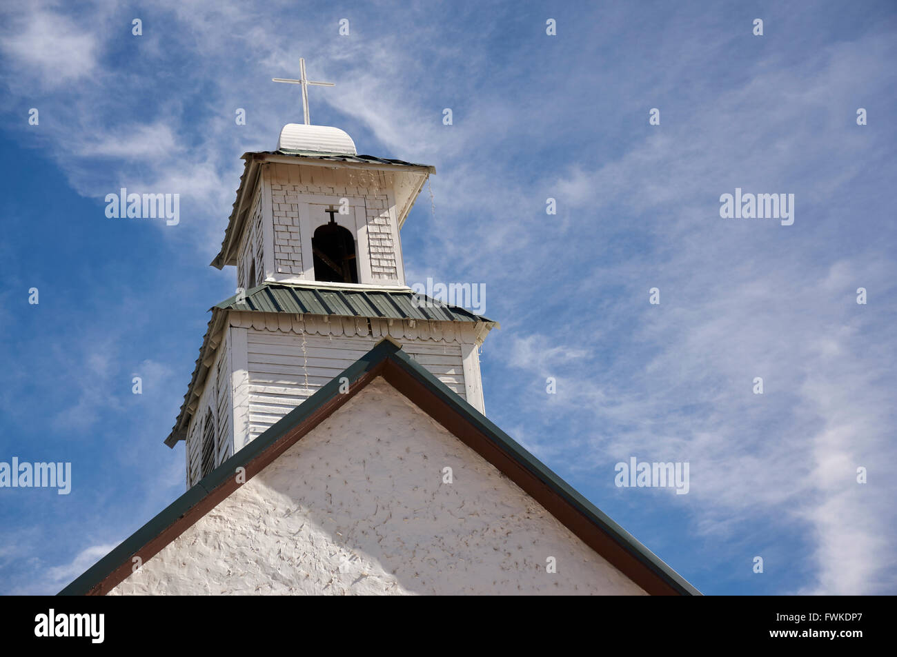 Clocher de l'église catholique, Shafter, Texas, États-Unis Banque D'Images