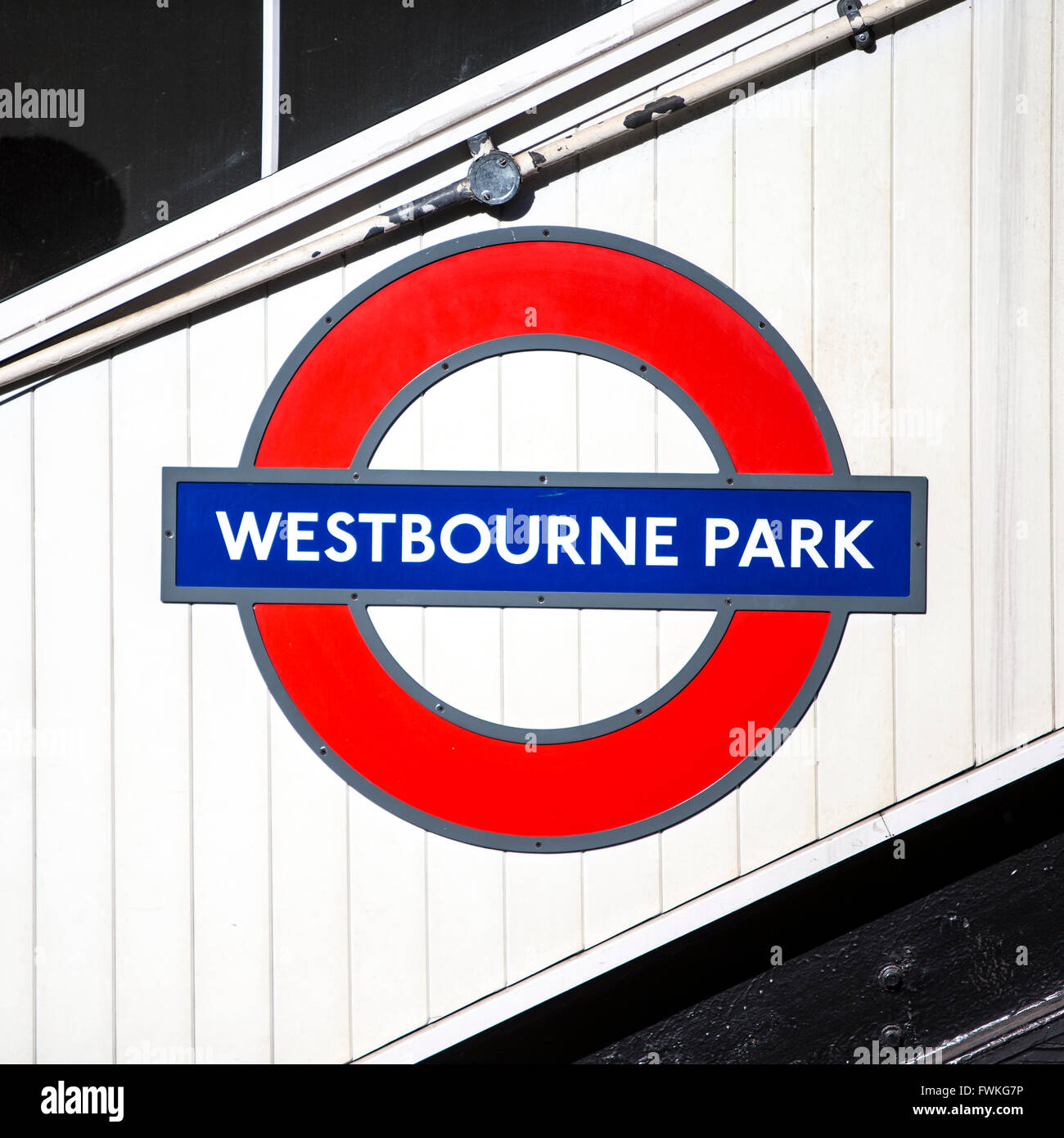 Métro de Londres signe cocardes Westbourne Park Banque D'Images