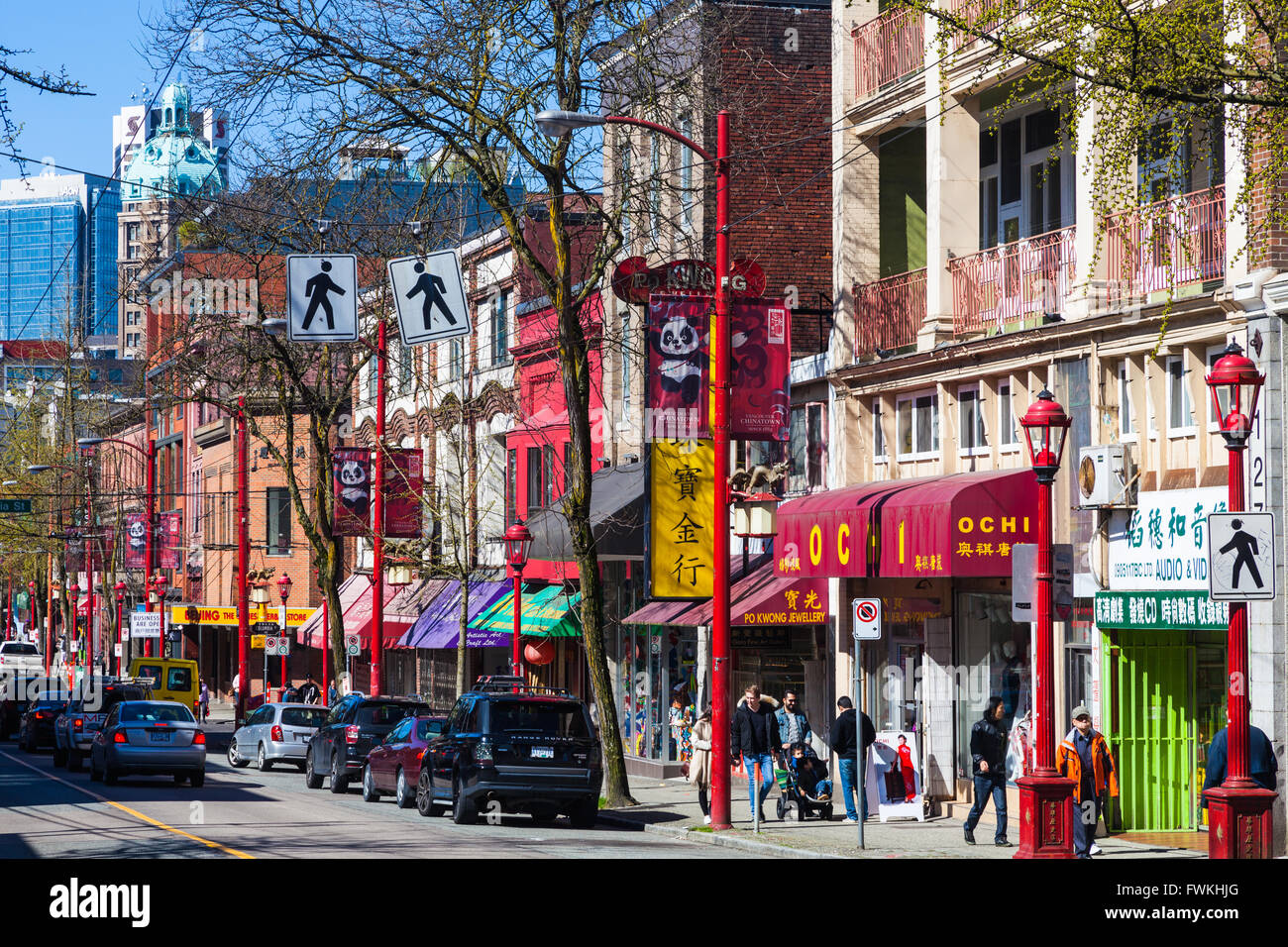 Scène de rue à Chinatown, Vancouver, Canada, Banque D'Images