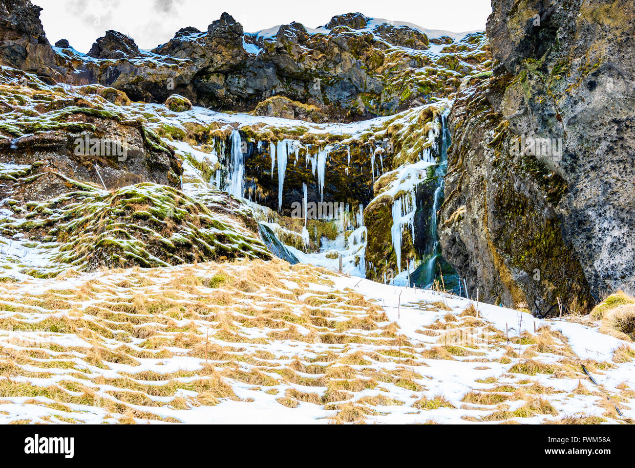 Vues autour du site à Seljalandsfoss Banque D'Images