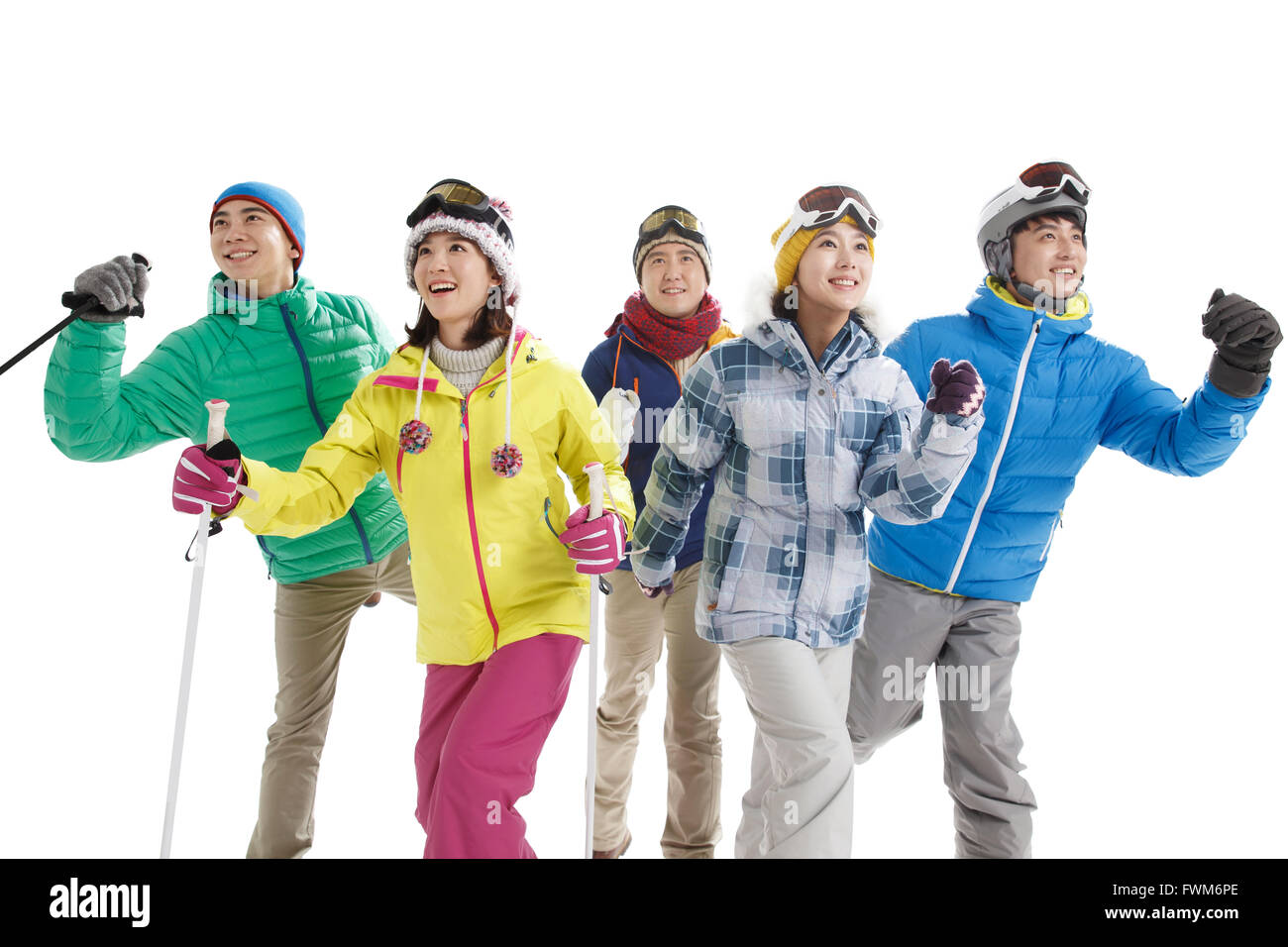 Les jeunes, hommes et femmes, ski nautique Banque D'Images