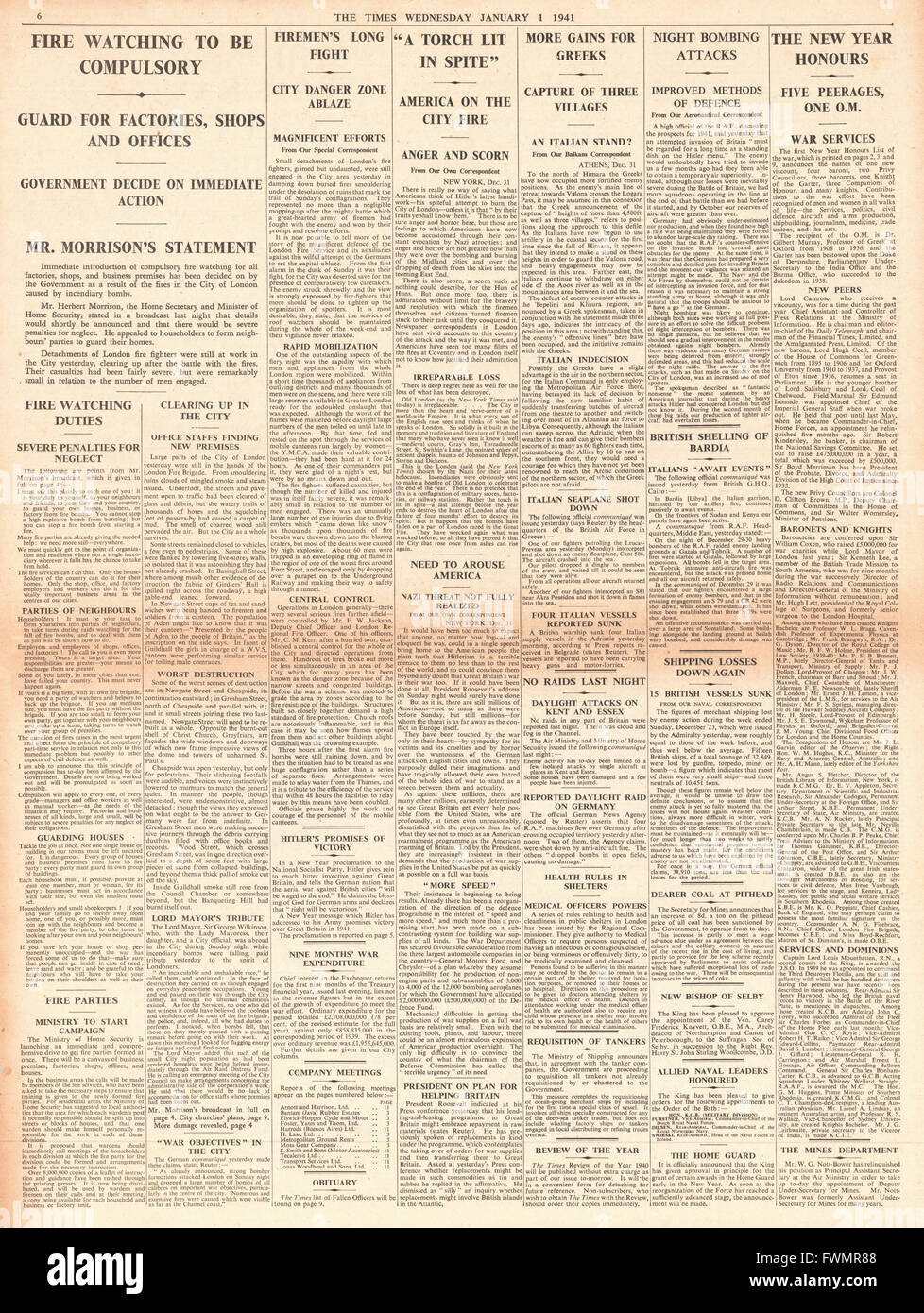 1941 page 6 la fois regarder le feu obligatoire Banque D'Images