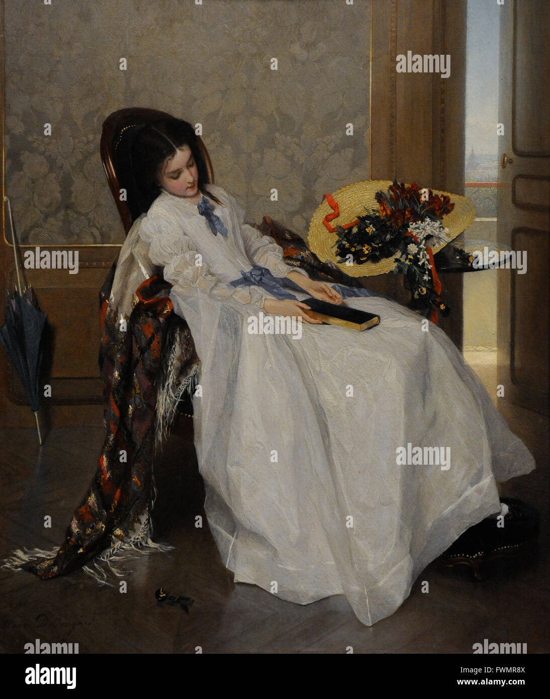 Gustave Leonard De Jonghe (1829-1893). Peintre belge. Après la promenade magique peinte,. Huile sur panneau. Le Musée de l'Ermitage. Saint Petersburg. La Russie. Banque D'Images