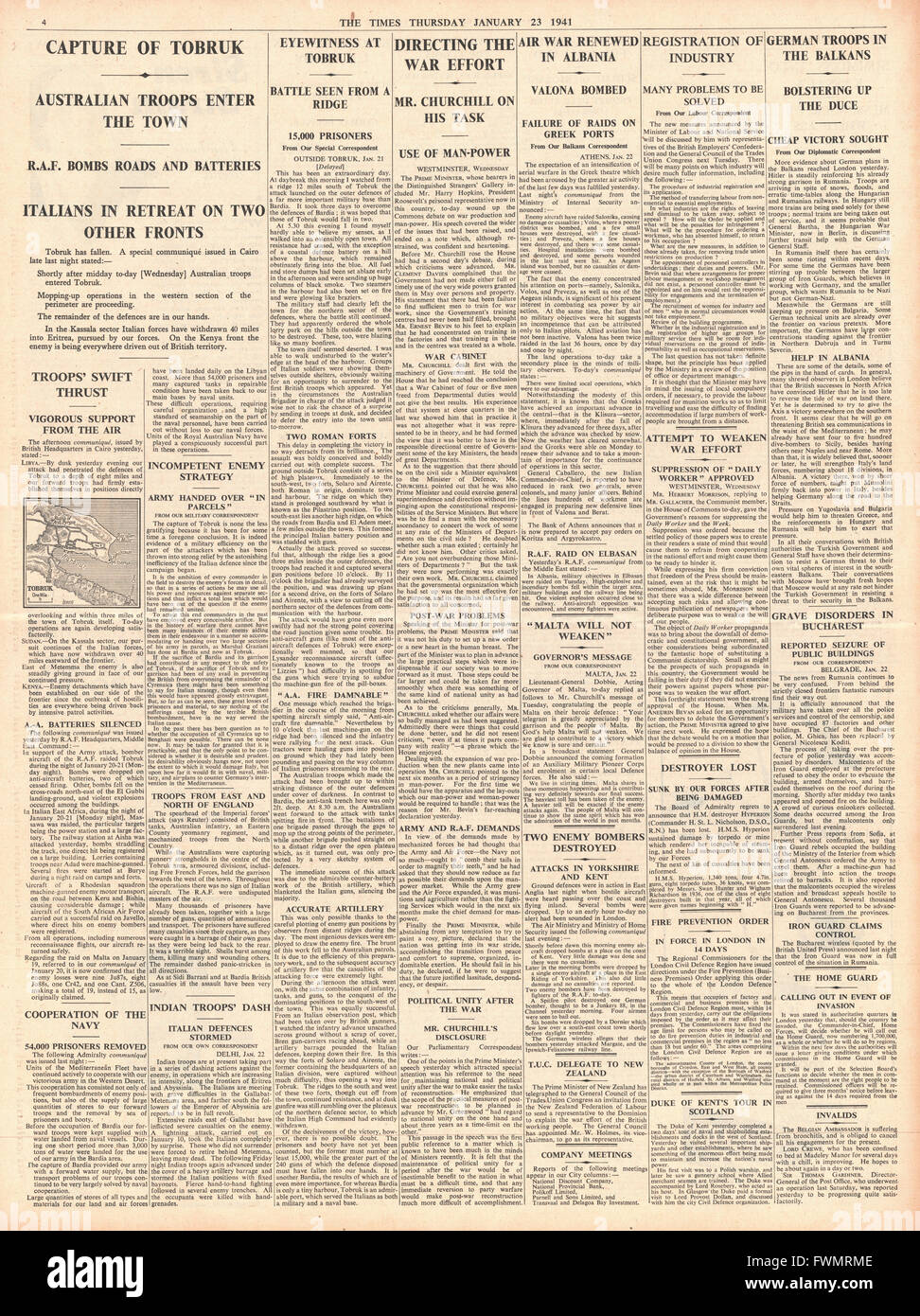 1941 page 4 la fois de Tobrouk aux alliés de l'automne Banque D'Images