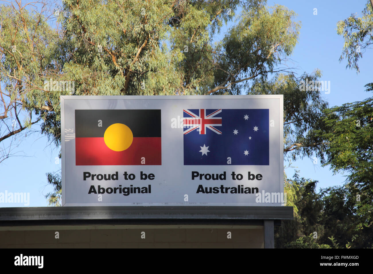 Drapeaux à Alice Springs dans le territoire du nord de l'Australie Banque D'Images