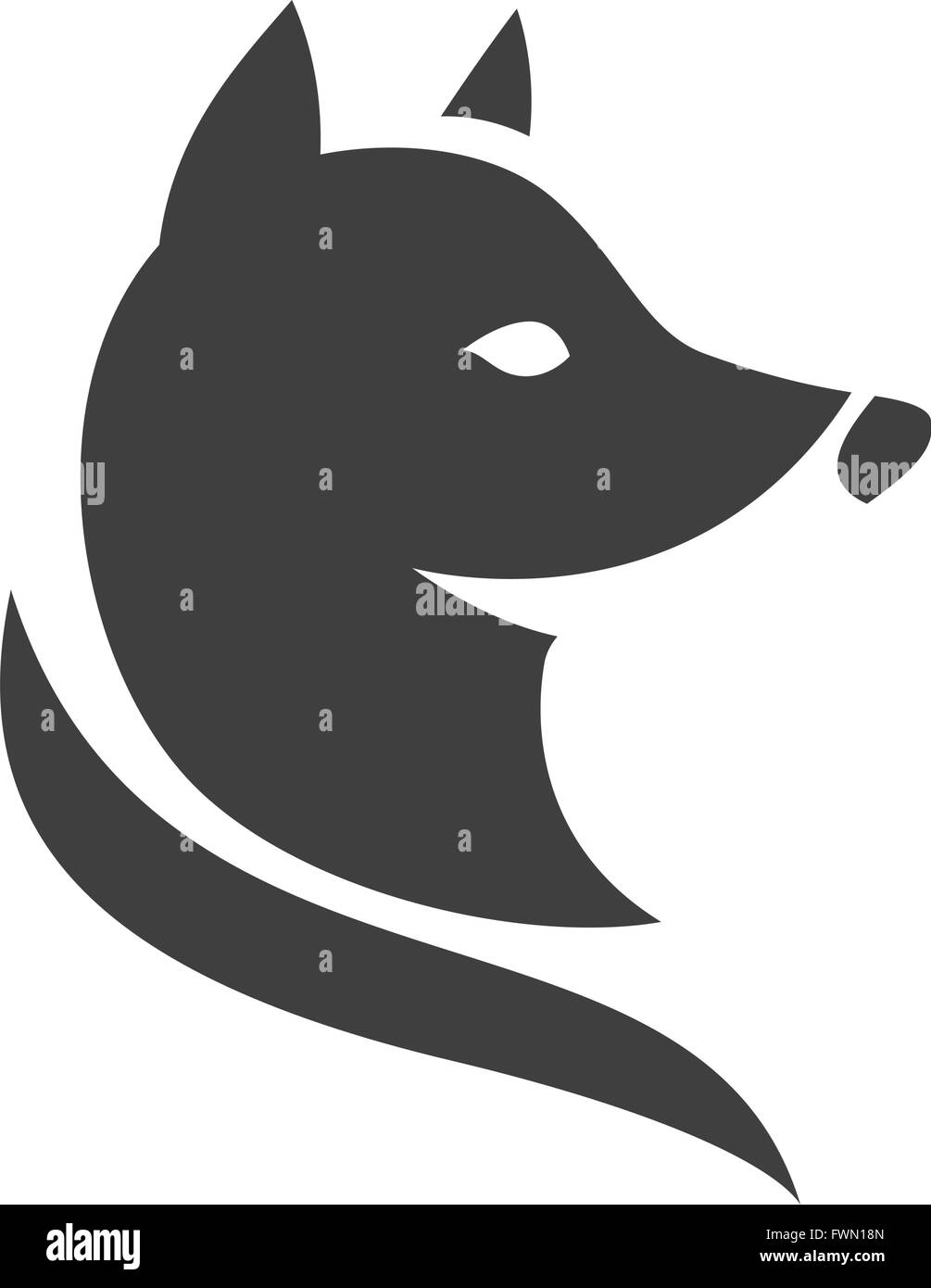 Fox head vector icône stylisée Illustration de Vecteur