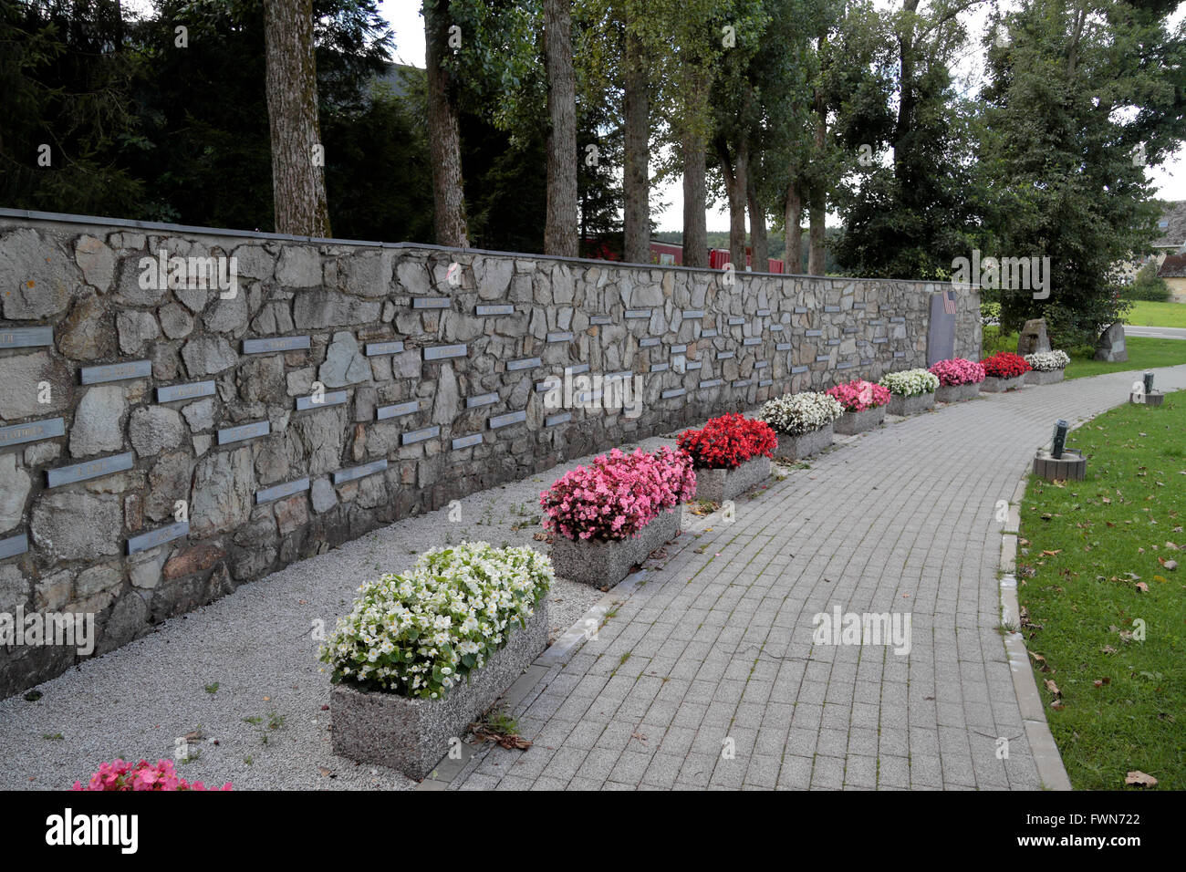 Le massacre de Malmedy Baugnez, site commémoratif, à proximité de Malmedy, Belgique. Banque D'Images