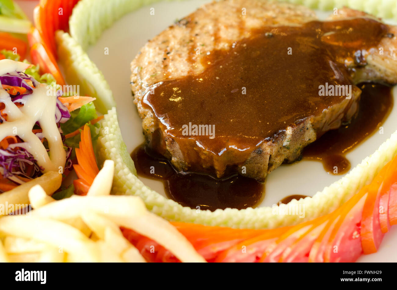 Steak de porc Chop Banque D'Images
