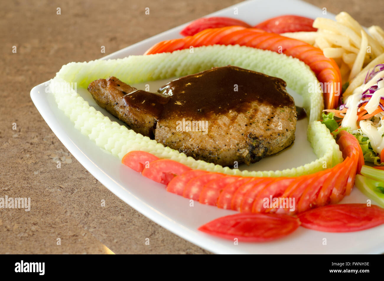 Steak de porc Chop Banque D'Images