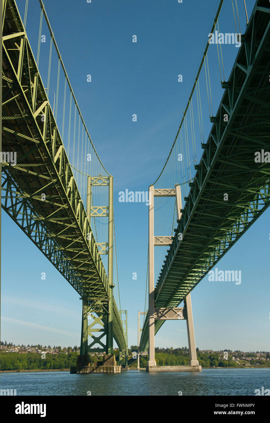 Tacoma Narrows Bridge, Puget Sound, Tacoma, Washington Banque D'Images