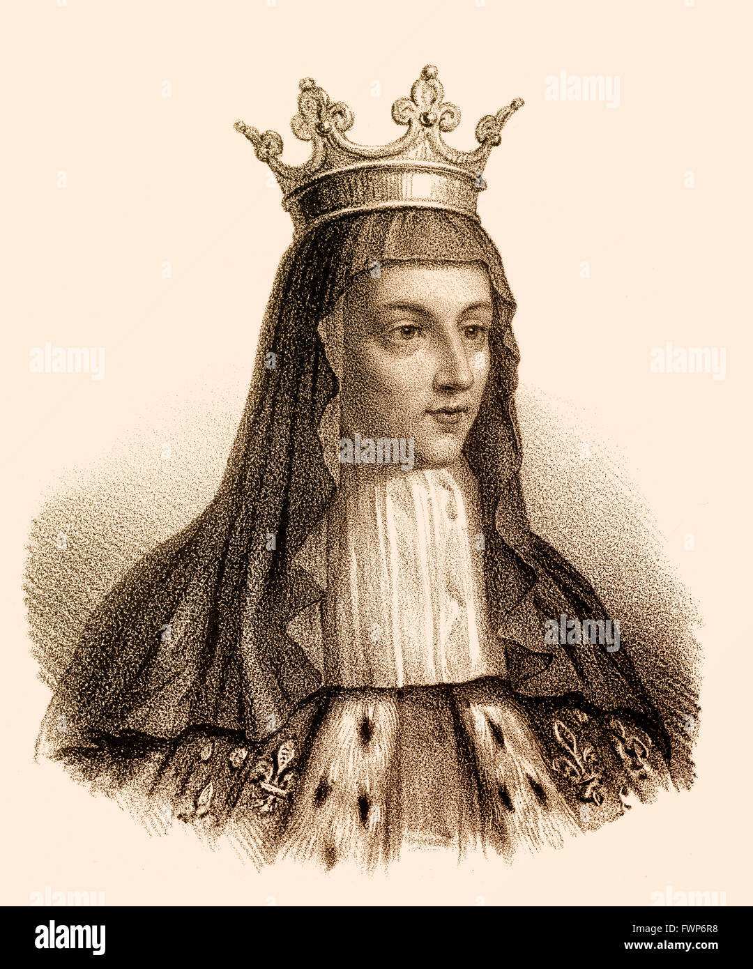 Radegonde Radegonde, ou Femme pour Chlothar Chlotachar J, ou Clotaire, ch. 495- 561, a appelé l'Ancien, Roi des Francs de l'Merovi Banque D'Images