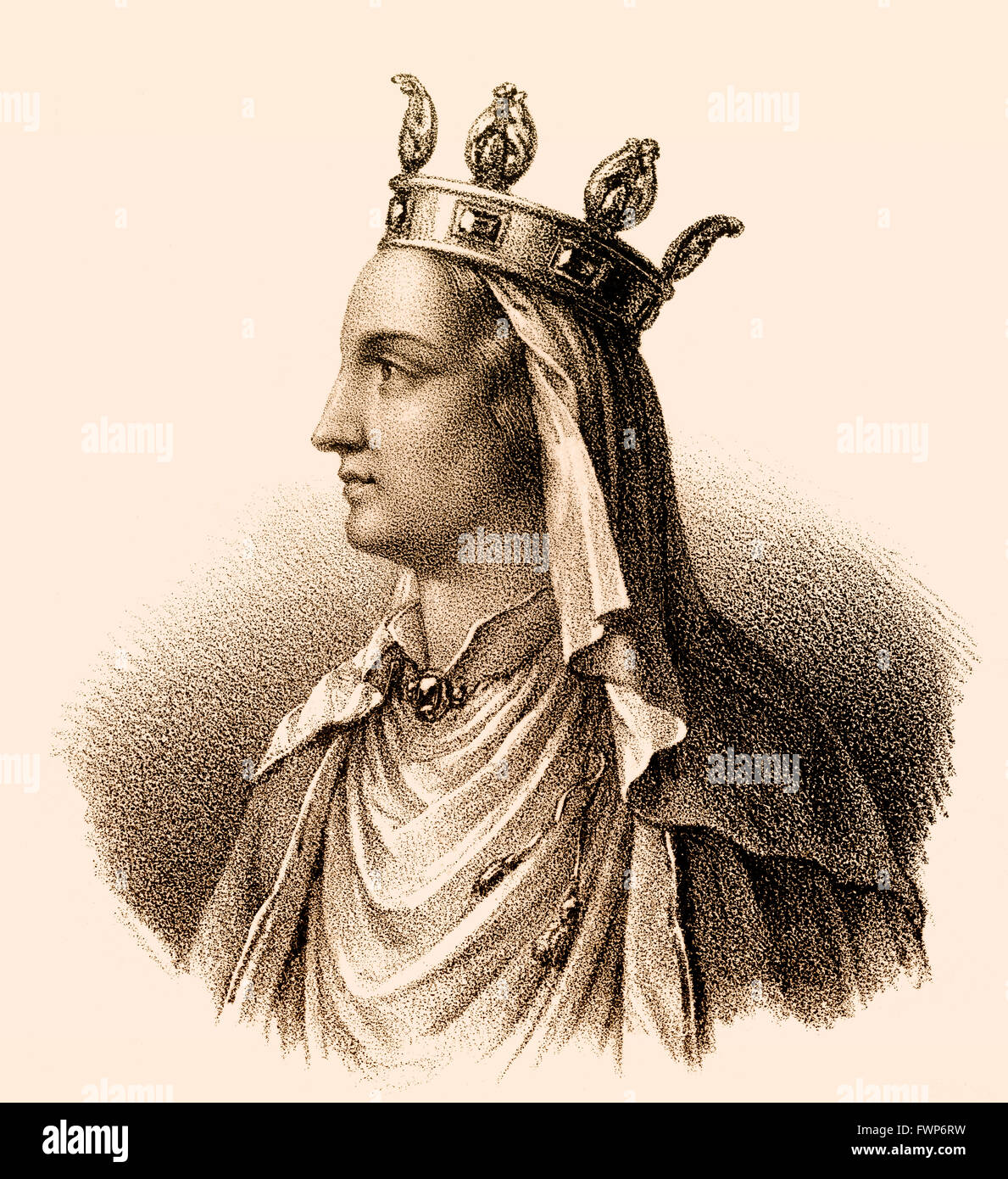 La Reine Ultrogothe, Ultrogotho ou Ultragotha, épouse de Childebert I, ch. 496-558, un Roi franc de la dynastie mérovingienne Banque D'Images