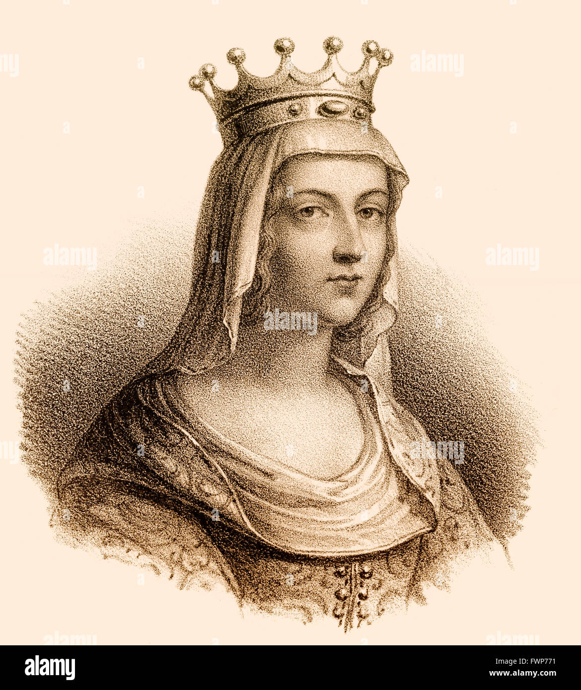 Ermengarde de Hesbaye, Irmingard ou von Hespengau Ermengard, ch. 778-818, l'Impératrice, Reine des Francs, épouse de Banque D'Images