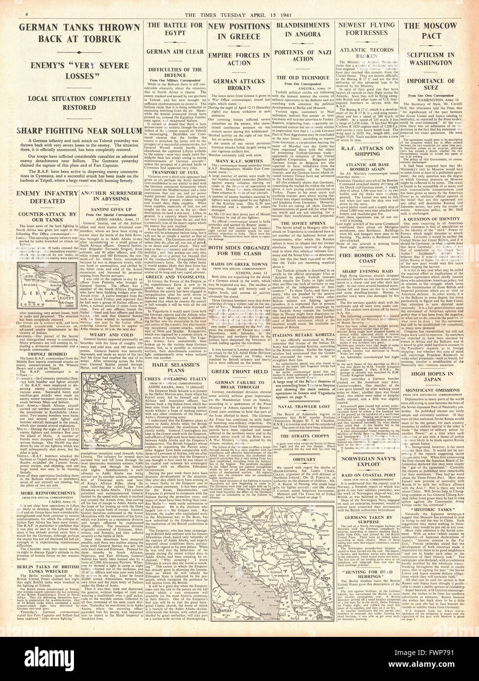 1941 page 4 la fois les forces allemandes qui s'est tenue en Grèce et à Tobruk Banque D'Images