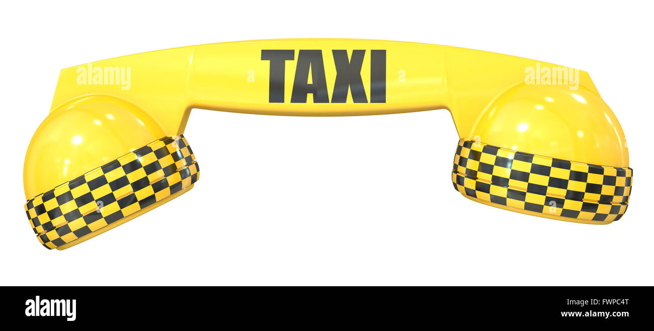 Taxi service concept, rendu 3D isolé sur fond blanc Banque D'Images