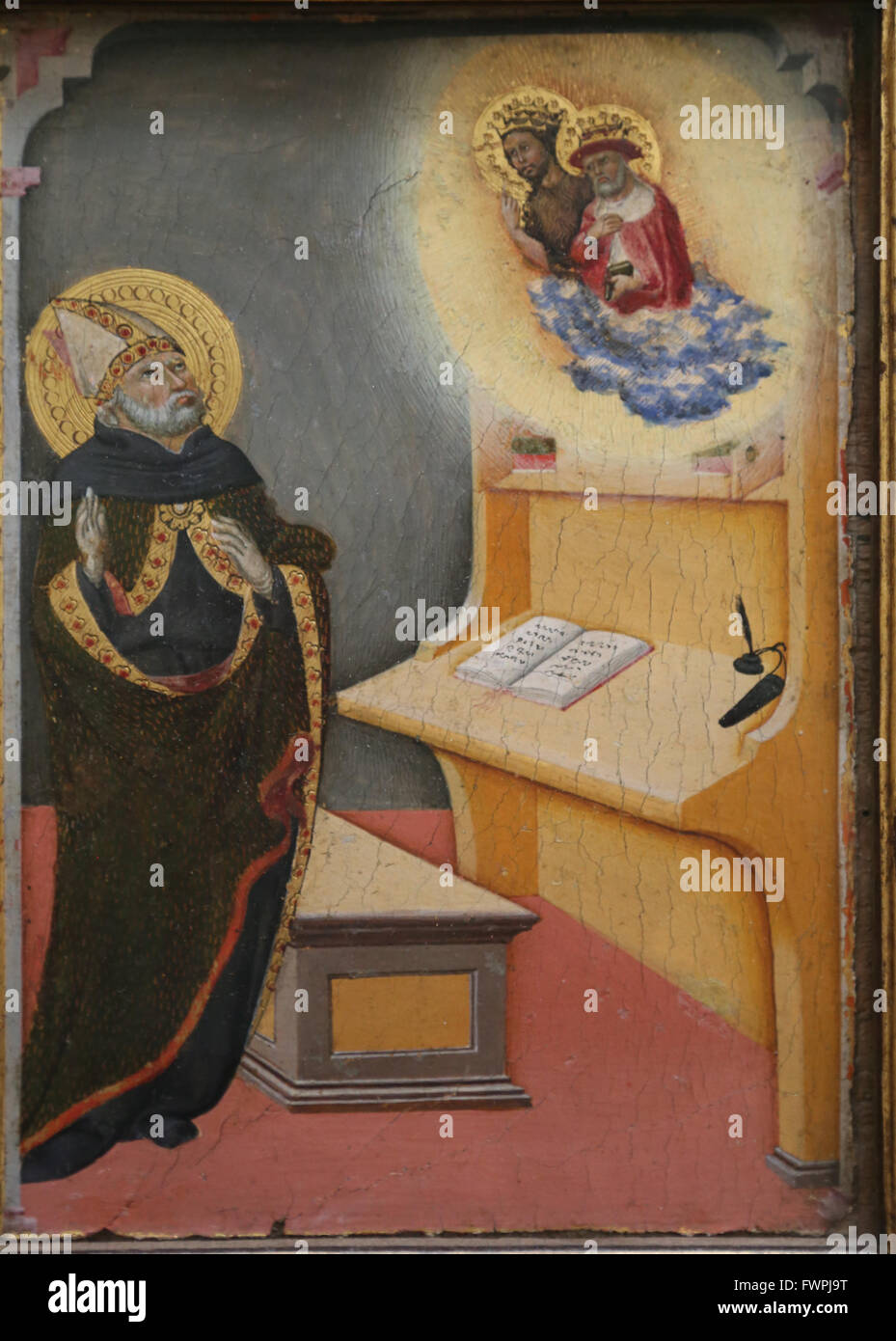 Sano di Pietro (1406-1481). Peintre italien. Vie de saint Jérôme, 1444. Aparition de Saint Jérôme à Sulpicius Severus. Banque D'Images
