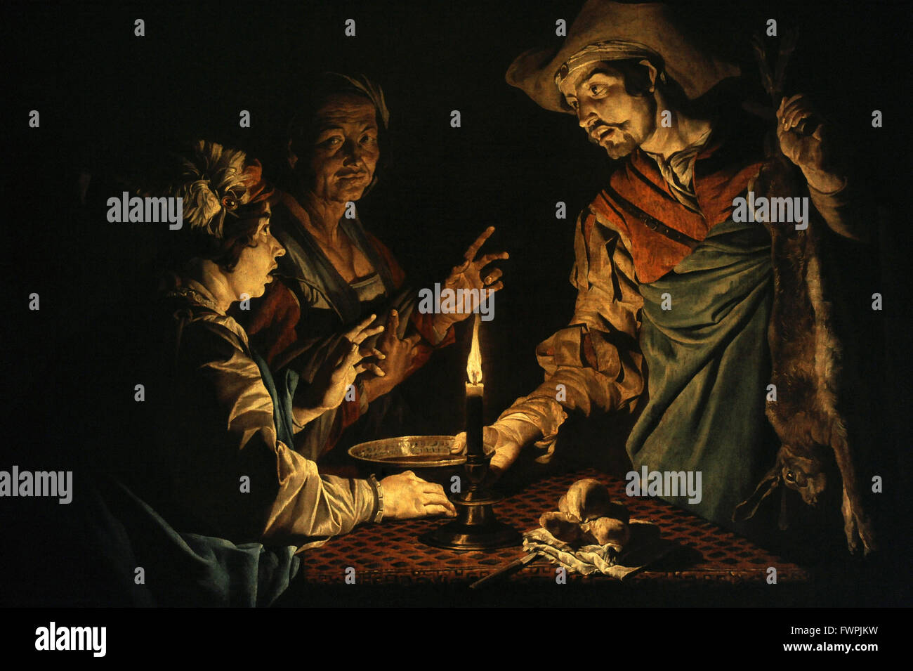 Matthias Stom (1600-1672). Peintre hollandais. Esaü et Jacob, années 1640. Le Musée de l'Ermitage. Saint Petersburg. La Russie. Banque D'Images