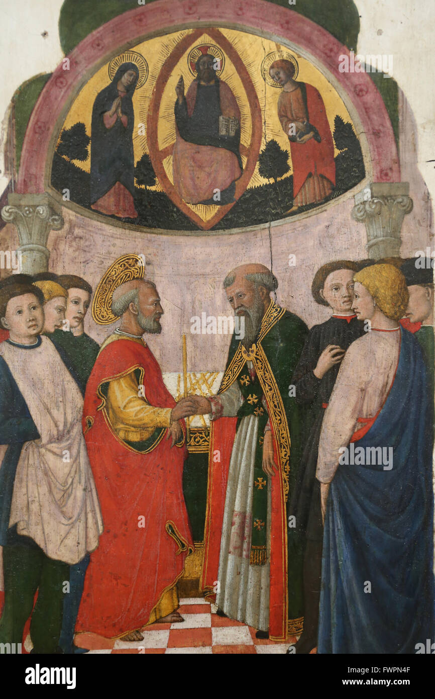 Giovanni Francesco da Rimini (1420-1470). Peintre du début de la Renaissance italienne. Scènes de la vie de la Vierge, 1445. Louvre. Banque D'Images