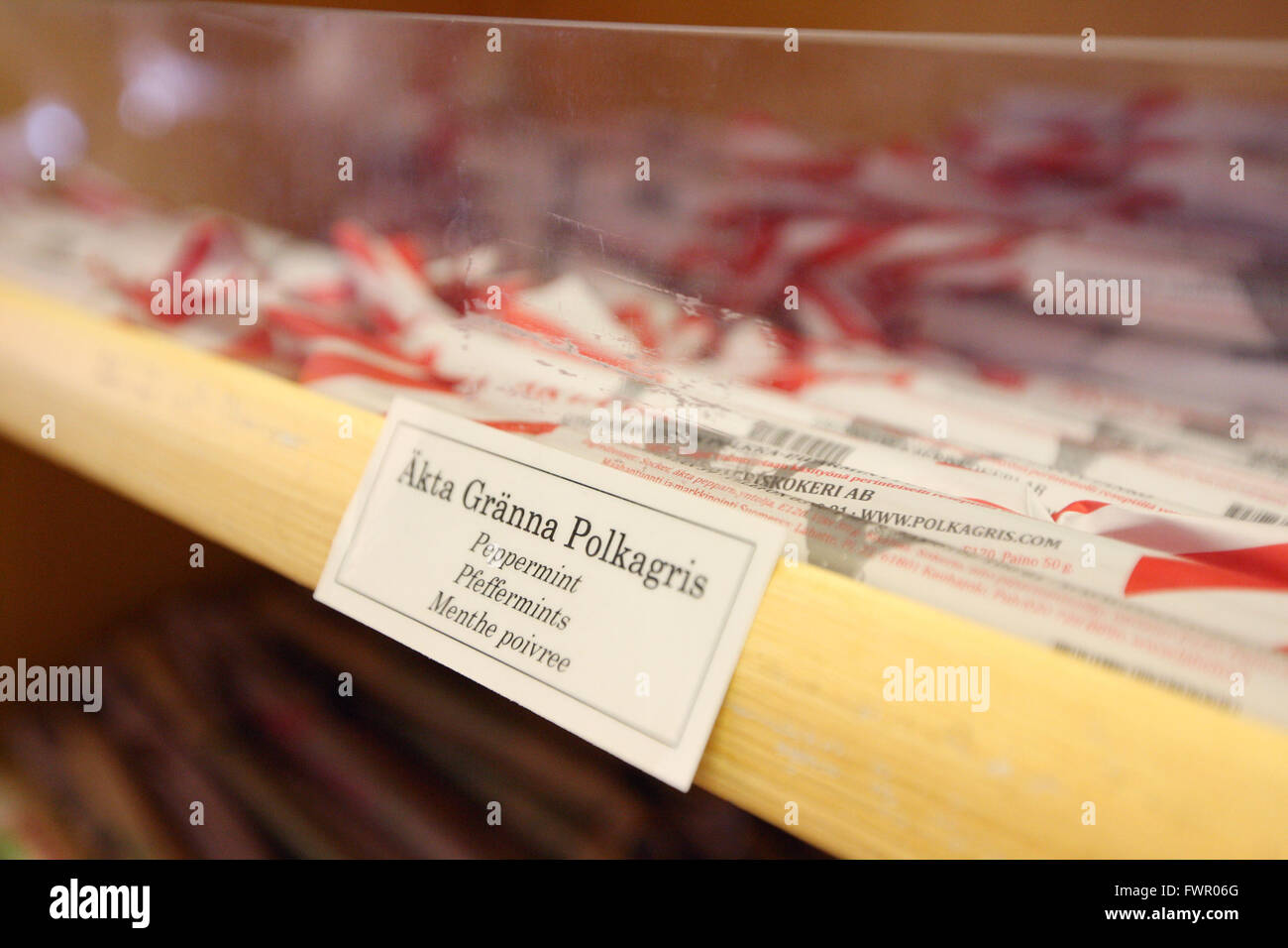 Dans Gränna Gränna polkagrisar, Suède le 22 juillet 2014. Banque D'Images