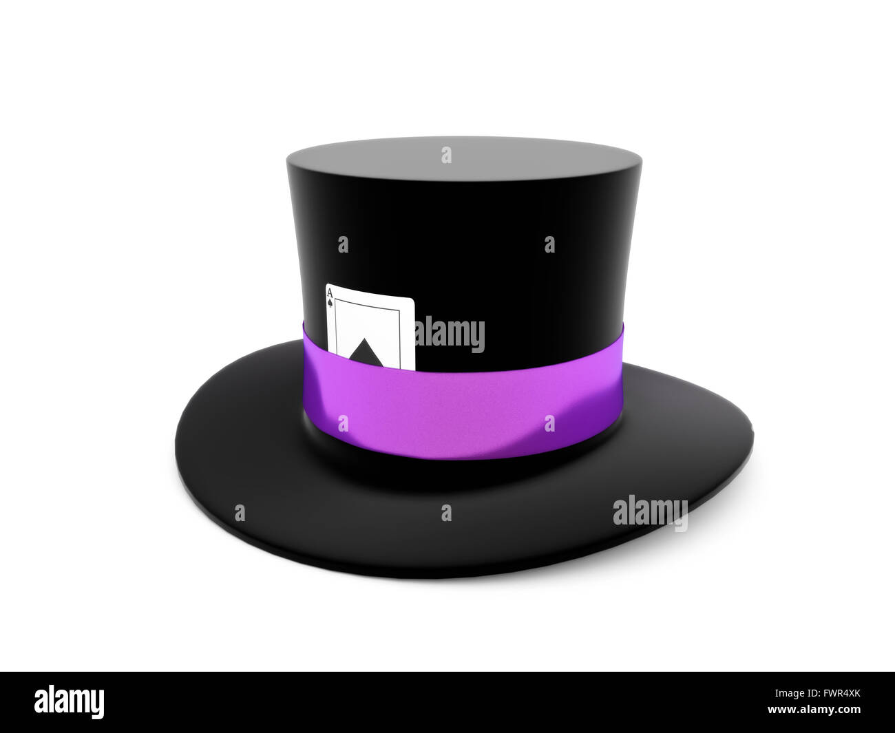 Chapeau magique et ace jeu de carte isolé sur un fond blanc Photo Stock -  Alamy