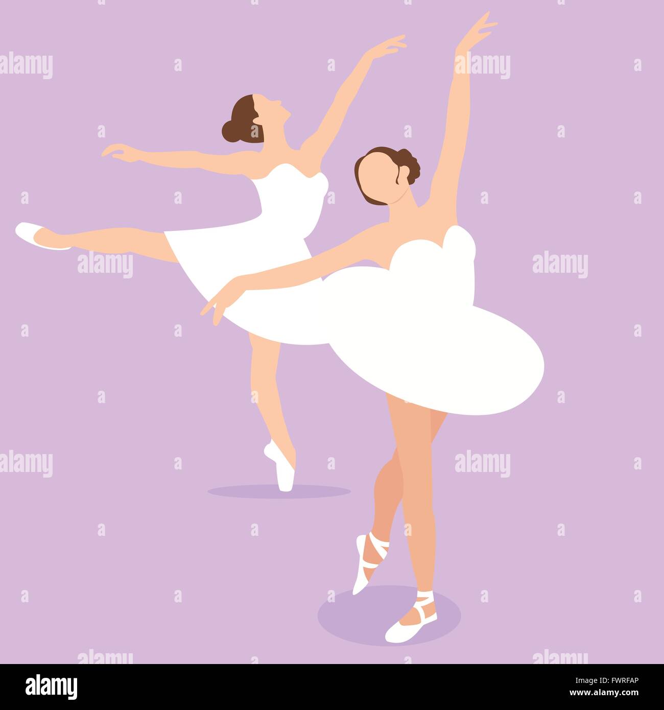 Ballerina girl ballet danse pose effectuer d'action vector illustration Illustration de Vecteur