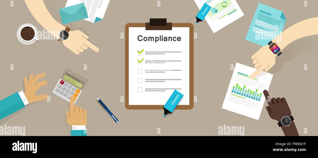 Caompliance au processus de règlement de l'entreprise de l'industrie standard Illustration de Vecteur