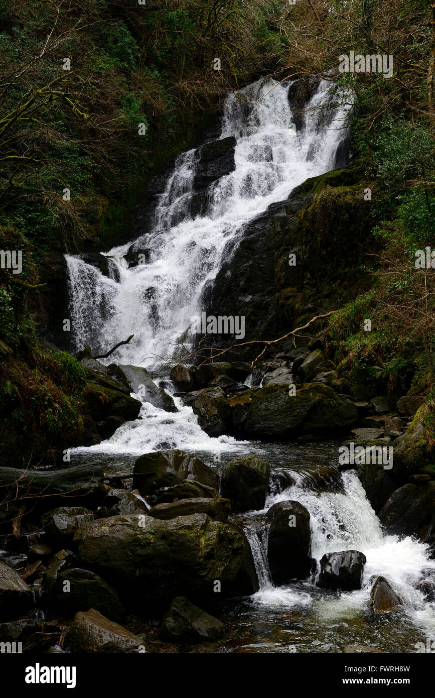 Torc Waterfall Le Parc National de Killarney Ring of Kerry Irlande Irlande RM chutes d'hiver Banque D'Images