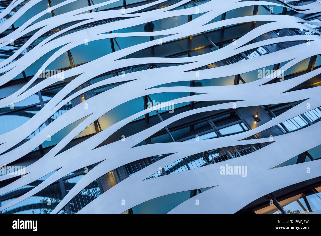 Revêtement intéressant à un bâtiment moderne, Barcelone Banque D'Images