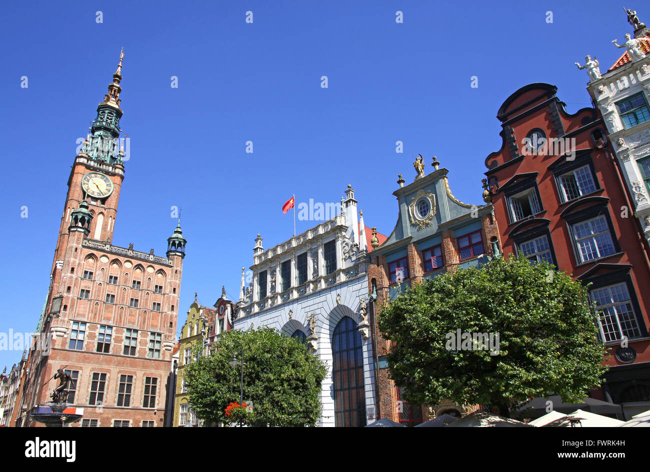 Bâtiment de l'Ancien hôtel de ville dans le centre de ville de Gdansk, Pologne Banque D'Images