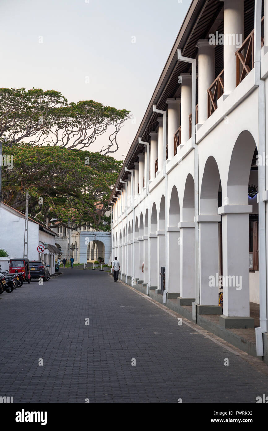 Le Galle hôpital hollandais, l'architecture coloniale, Galle, au Sri Lanka, en Asie Banque D'Images