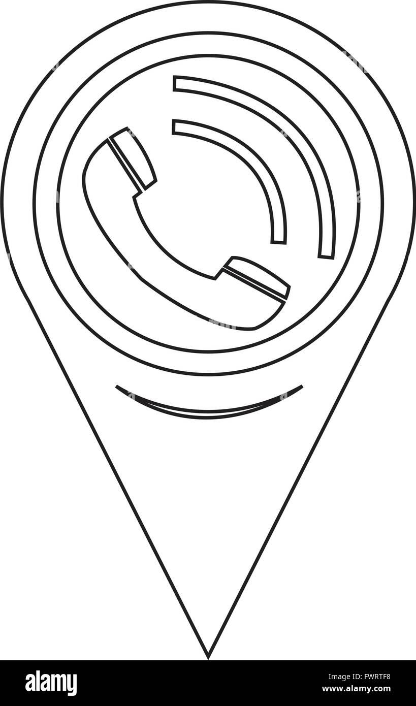 Pointeur de carte téléphone Receiver Illustration de Vecteur