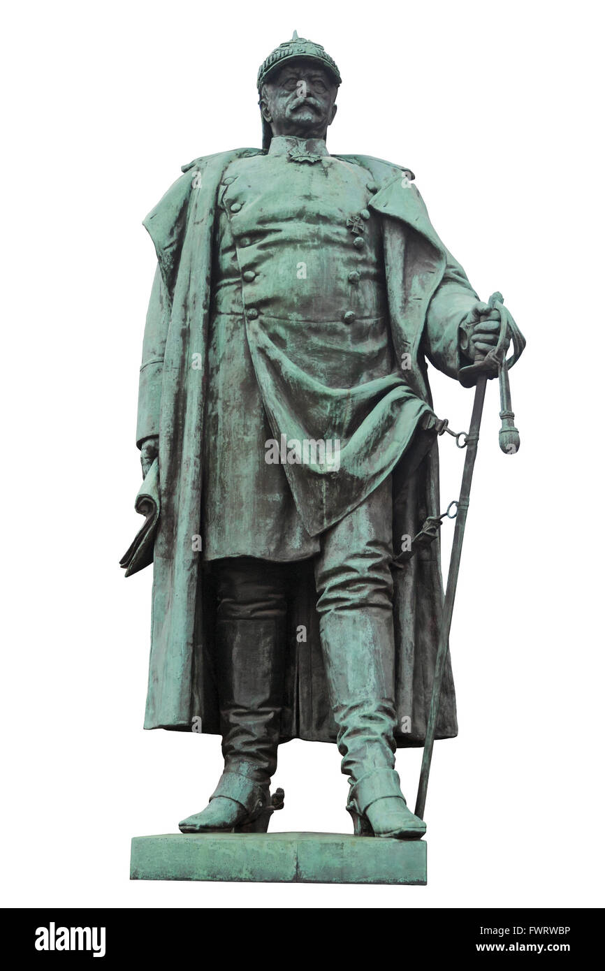 La statue de Bismarck isolés de Frankfurt-höchst, Allemagne Banque D'Images